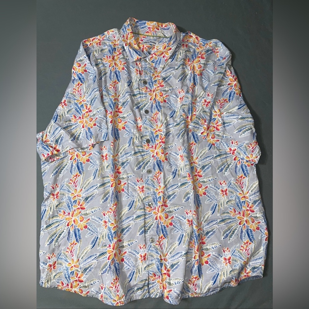 Tommy Bahama Silk Coolmax Tropical Short Sleeve Camp Shirt 3XLB Colorful Beach